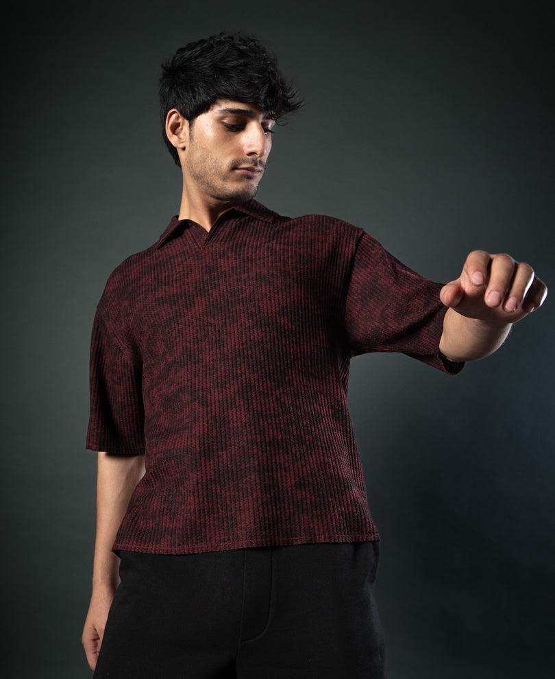 Wine Printed Boxy T-Shirt