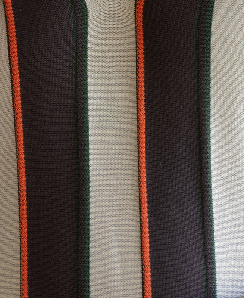 Beige Stripe Knit T-Shirt 100% Cotton