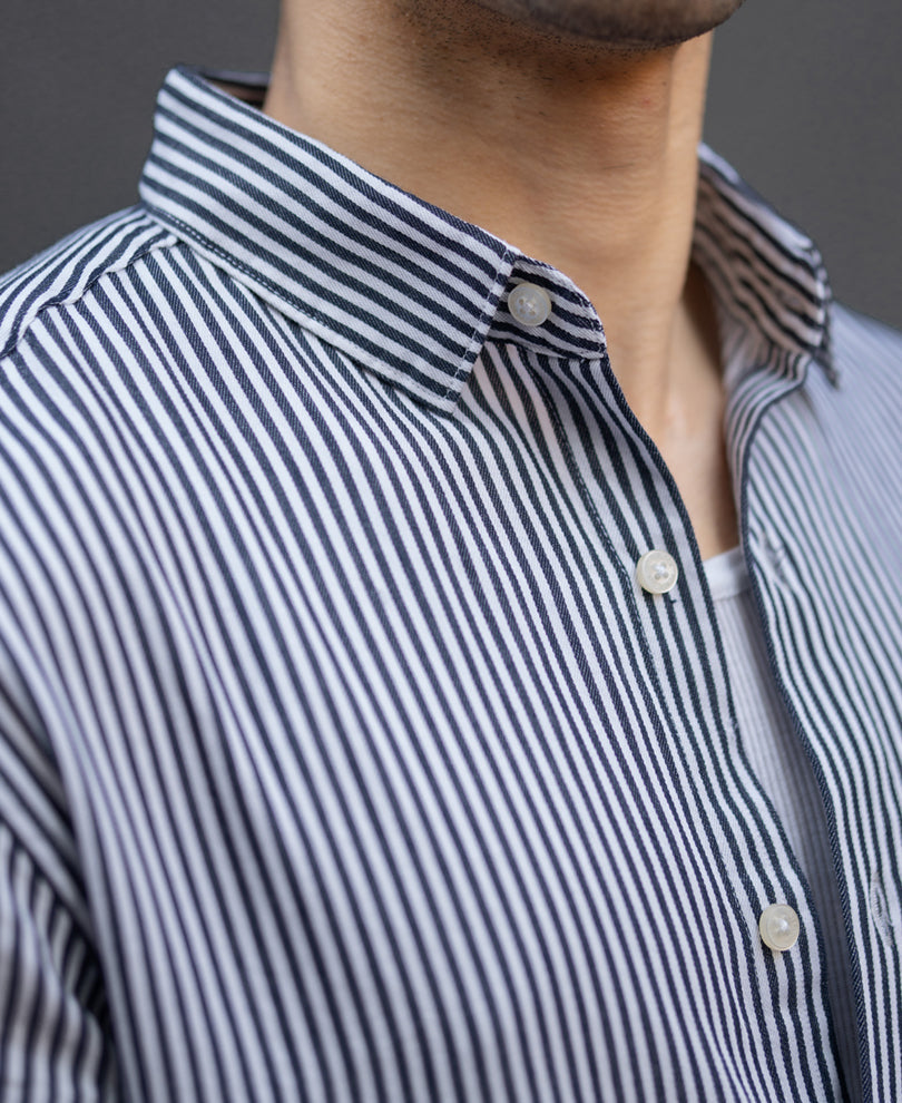 Black & White Striped Shirt 100% Cotton