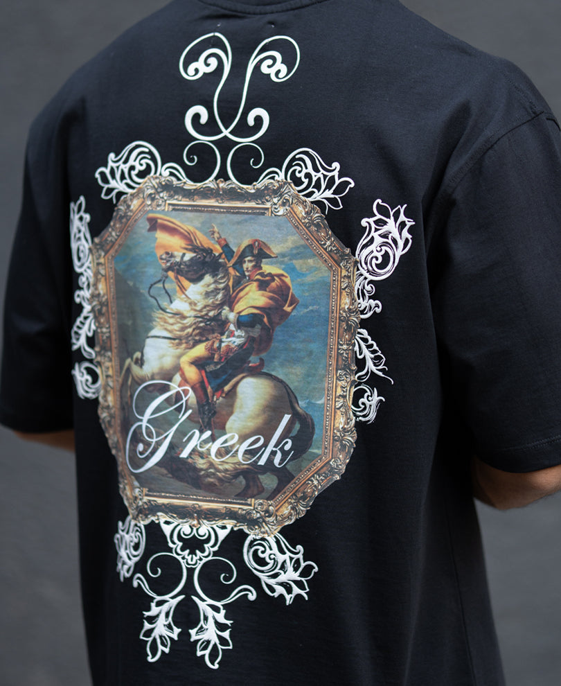 Black Greek Graphic T-Shirt 100% Cotton